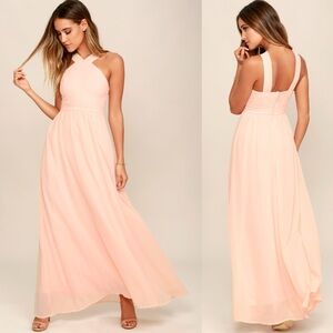 Lulus Air of Romance Peach Maxi Dress | Medium
